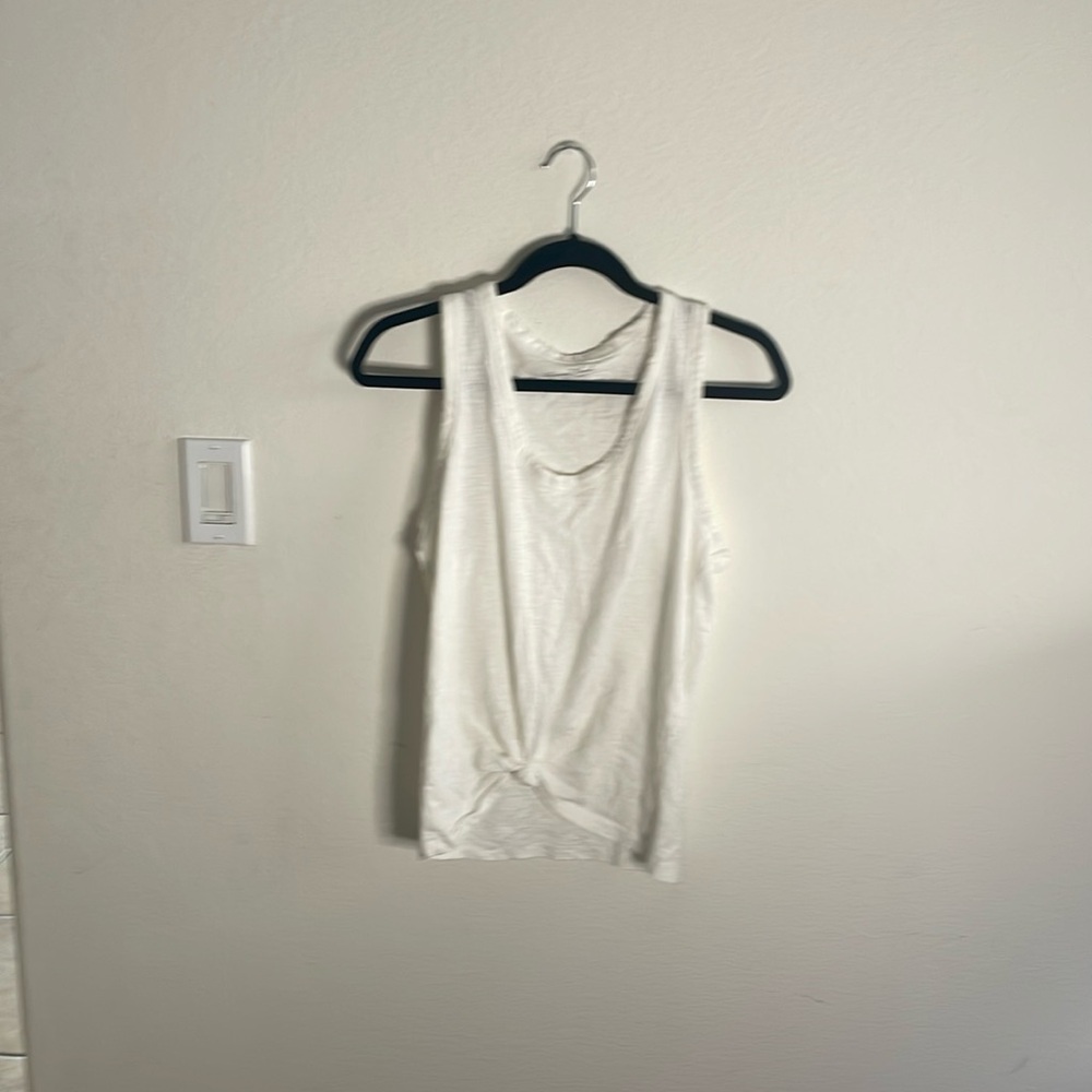 White gym tank top
